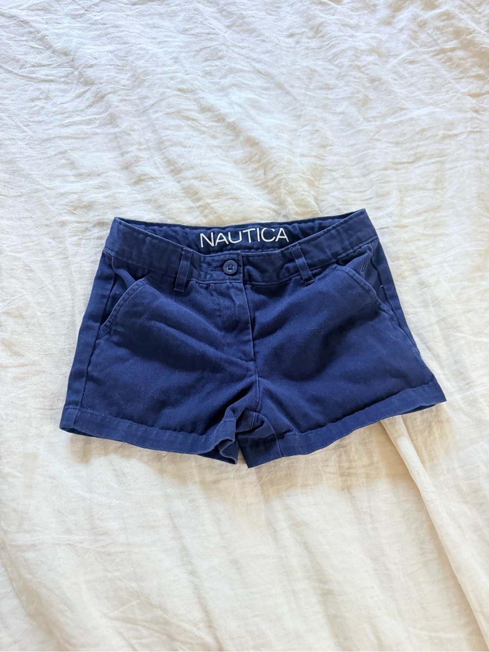 Nautica Girls Dark Navy Cotton Blend Shorts